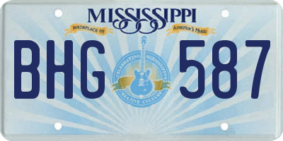 MS license plate BHG587