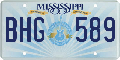 MS license plate BHG589