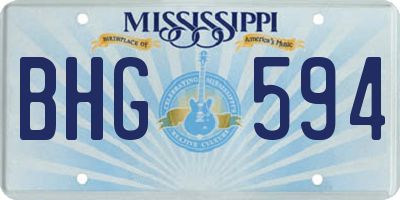 MS license plate BHG594