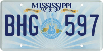 MS license plate BHG597