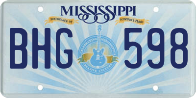 MS license plate BHG598