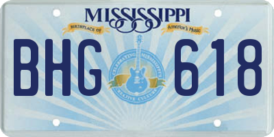 MS license plate BHG618