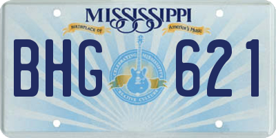 MS license plate BHG621