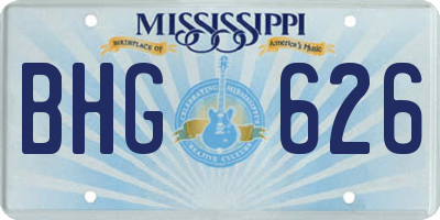 MS license plate BHG626