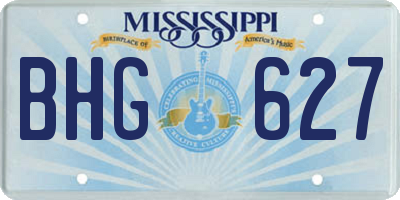 MS license plate BHG627