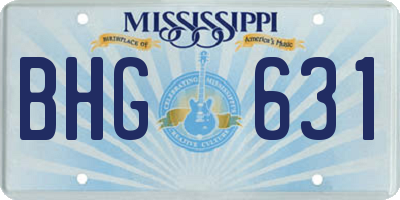 MS license plate BHG631