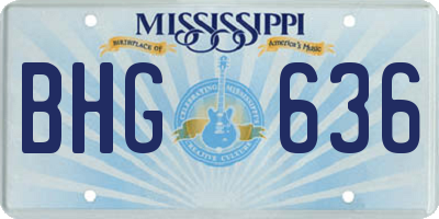 MS license plate BHG636