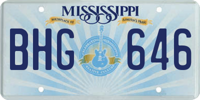 MS license plate BHG646