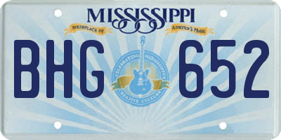 MS license plate BHG652