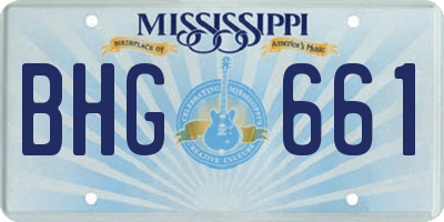 MS license plate BHG661