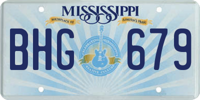 MS license plate BHG679