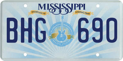 MS license plate BHG690