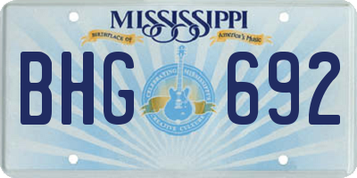MS license plate BHG692