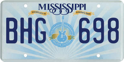 MS license plate BHG698