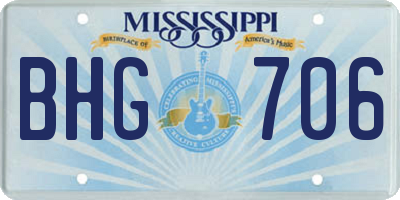 MS license plate BHG706