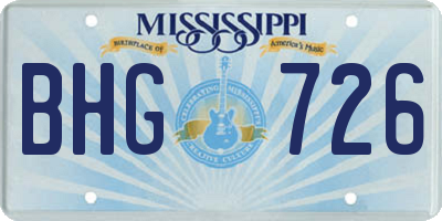 MS license plate BHG726