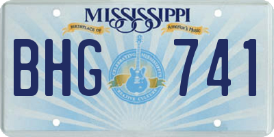 MS license plate BHG741