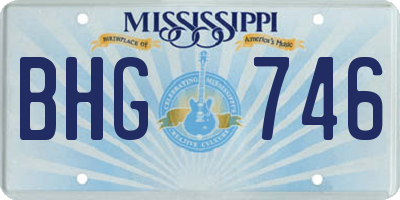 MS license plate BHG746