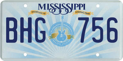 MS license plate BHG756