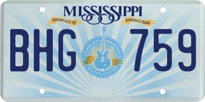 MS license plate BHG759