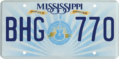 MS license plate BHG770