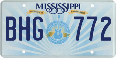 MS license plate BHG772