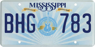 MS license plate BHG783