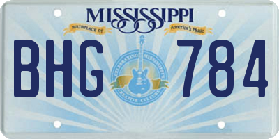 MS license plate BHG784