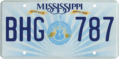 MS license plate BHG787