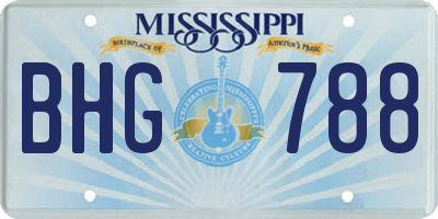 MS license plate BHG788