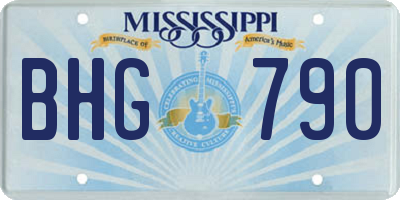 MS license plate BHG790