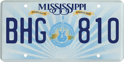MS license plate BHG810