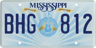 MS license plate BHG812