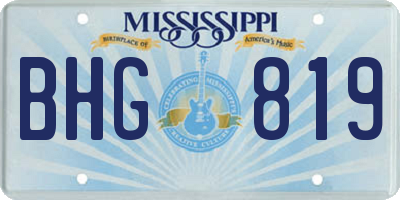 MS license plate BHG819