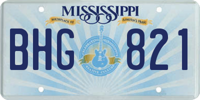 MS license plate BHG821