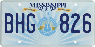 MS license plate BHG826