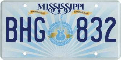MS license plate BHG832