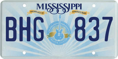 MS license plate BHG837