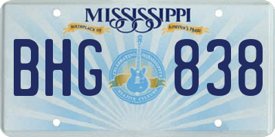 MS license plate BHG838