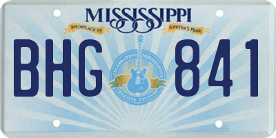 MS license plate BHG841