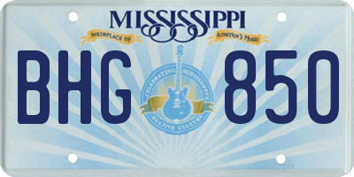 MS license plate BHG850