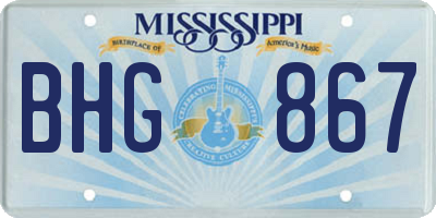 MS license plate BHG867