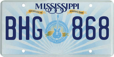 MS license plate BHG868