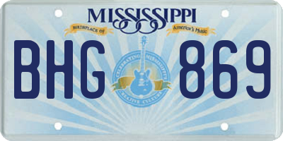 MS license plate BHG869