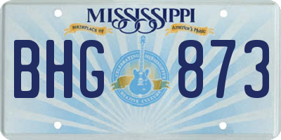 MS license plate BHG873