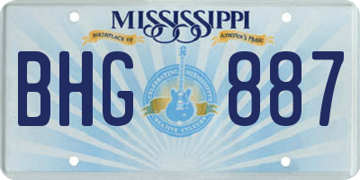 MS license plate BHG887