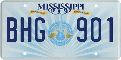 MS license plate BHG901