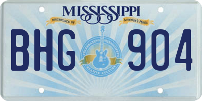 MS license plate BHG904