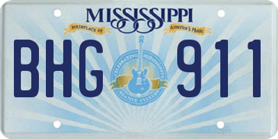 MS license plate BHG911