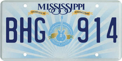 MS license plate BHG914